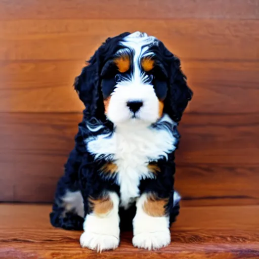 Prompt: bernedoodle puppy