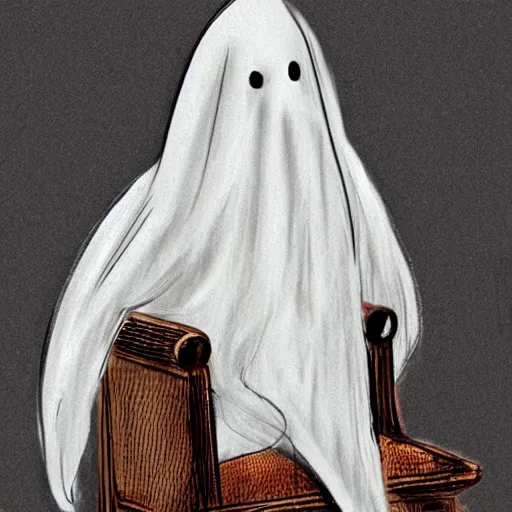 Prompt: concept art, victorian ghost in a chair