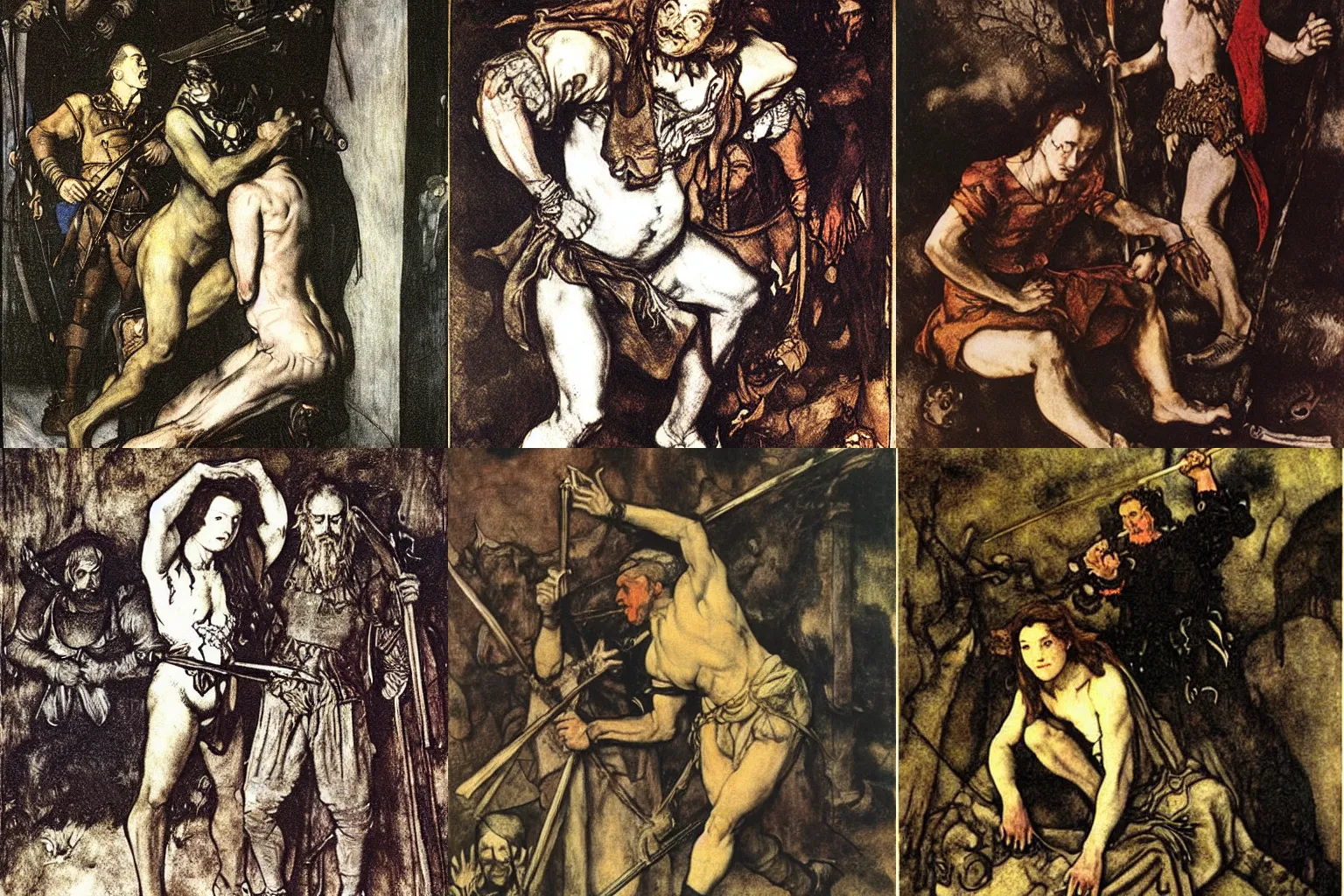 Prompt: strength and fear. painting by diego velazquez, arthur rackham and terry moore