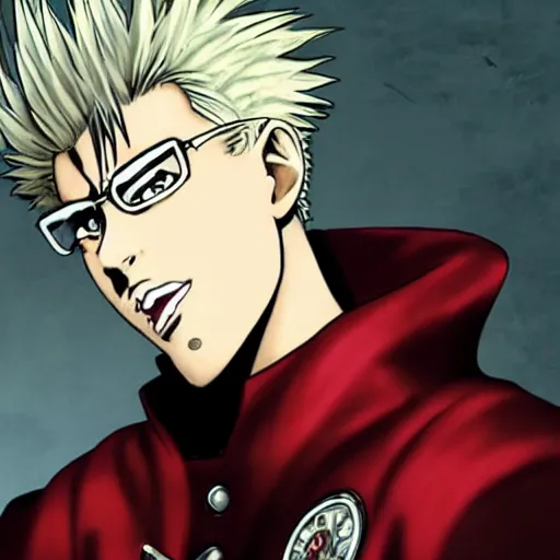 Prompt: vash the stampede, dark, serious, realistic