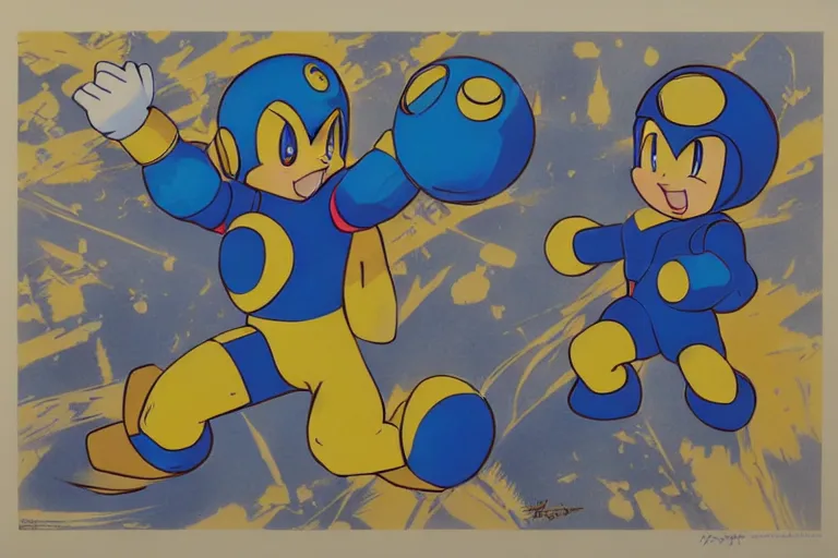 Image similar to Megaman as Pikachu lithography