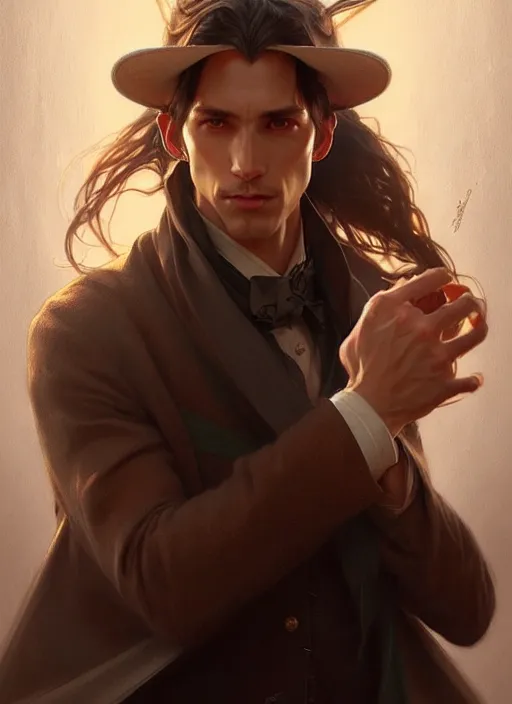 Prompt: ultra realistic illustration, handsome wizard. intricate, elegant, magic, highly detailed, digital painting, artstation, concept art, smooth, sharp focus, illustration, art by artgerm and greg rutkowski and alphonse mucha and wlop