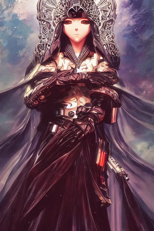 Image similar to anime key visual of a female darth vader goddess!!, intricate, stunning, highly detailed, digital painting, artstation, smooth, hard focus, illustration, art by artgerm and greg rutkowski and alphonse mucha