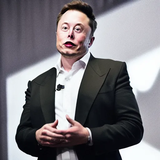 Prompt: elon musk crying after realizing the joke is on him. cinematic 8 k, depth of field, bokeh.