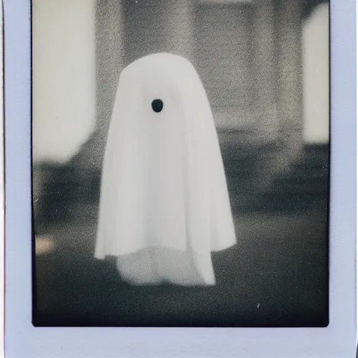 Image similar to adorable ghost polaroid, smol, aesthetic