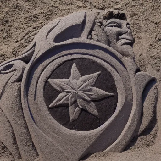 Image similar to a sand sculpture of the dark star