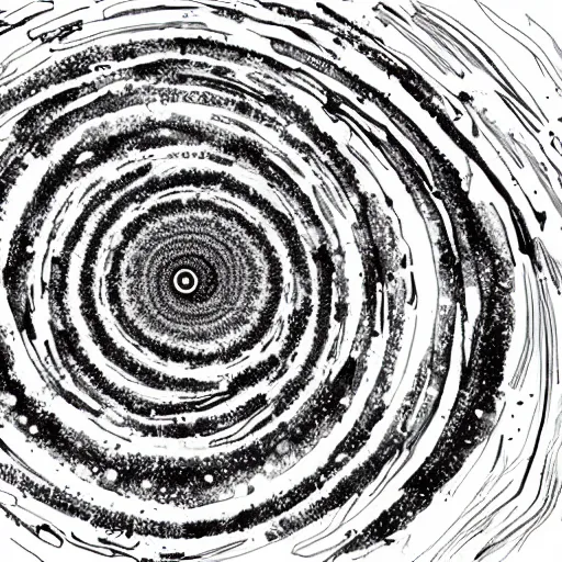 Image similar to black and white illustration spiral galaxy