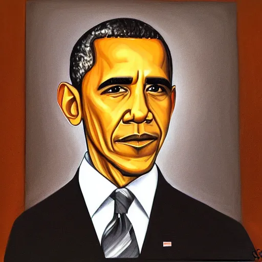 Prompt: a portrait of obama as a painting by danielle rovetti