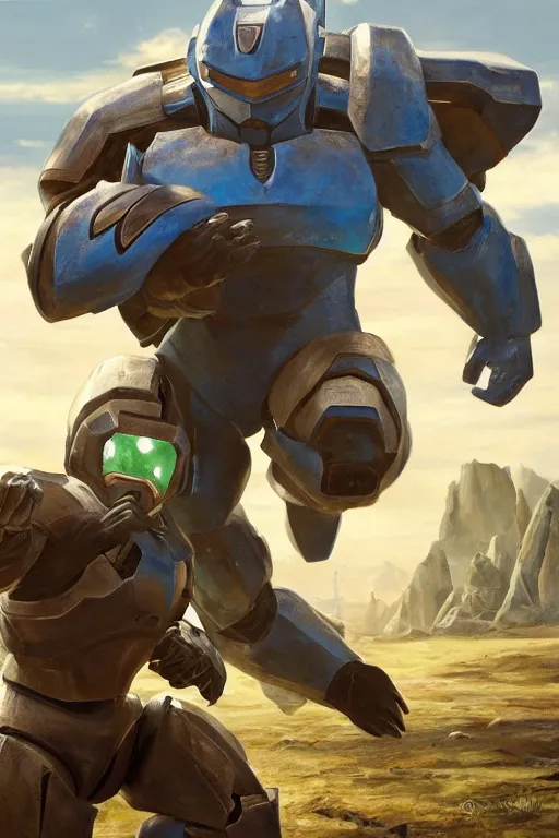 Image similar to machamp pokemon playing as master chief, oil on canvas, intricate, 8 k highly professionally detailed, hdr, cgsociety