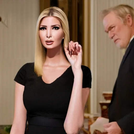 Prompt: ivanka trump starring in the new tarantino movie about cats