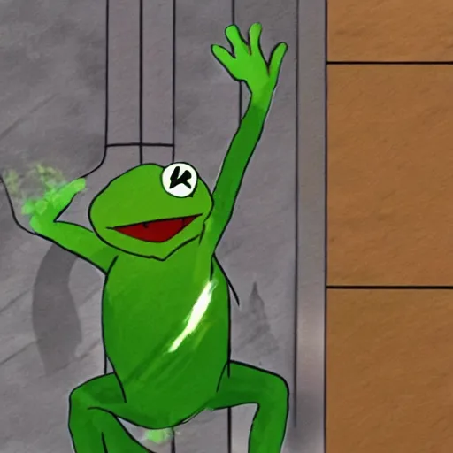 Prompt: Kermit the frog in The Legend of Korra
