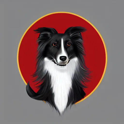 Prompt: a portrait of an anthropomorphic border collie with gothic attire, furaffinity, furry fandom, digital painting, cute