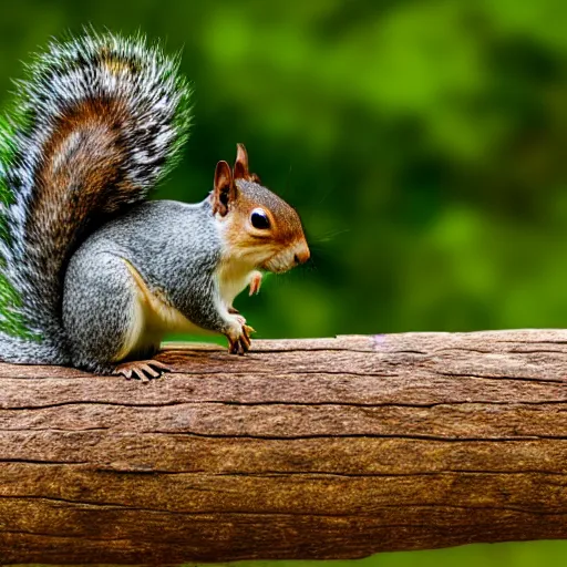 Image similar to a small squirrel is standing on a log, a jigsaw puzzle by john nicolson, featured on cg society, naturalism, sharp focus, behance hd, national geographic photo