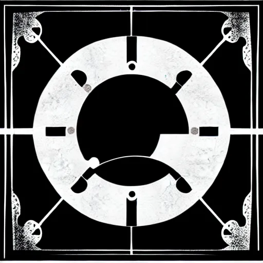 Prompt: unique art nouveau deco hole through black and white sky and cloud themed circuit design, svg, vector art, panel for cnc plasma, laser, stencil,