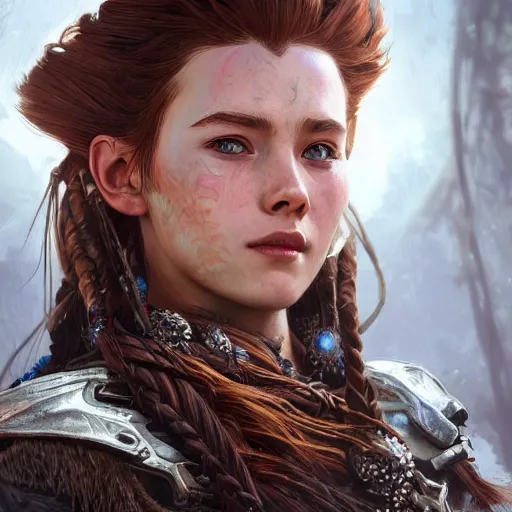 Prompt: ultra realistic illustration of aloy from horizon zero dawn, intricate, elegant, highly detailed, digital painting, artstation, concept art, smooth, sharp focus, illustration, art by artgerm and greg rutkowski and alphonse mucha