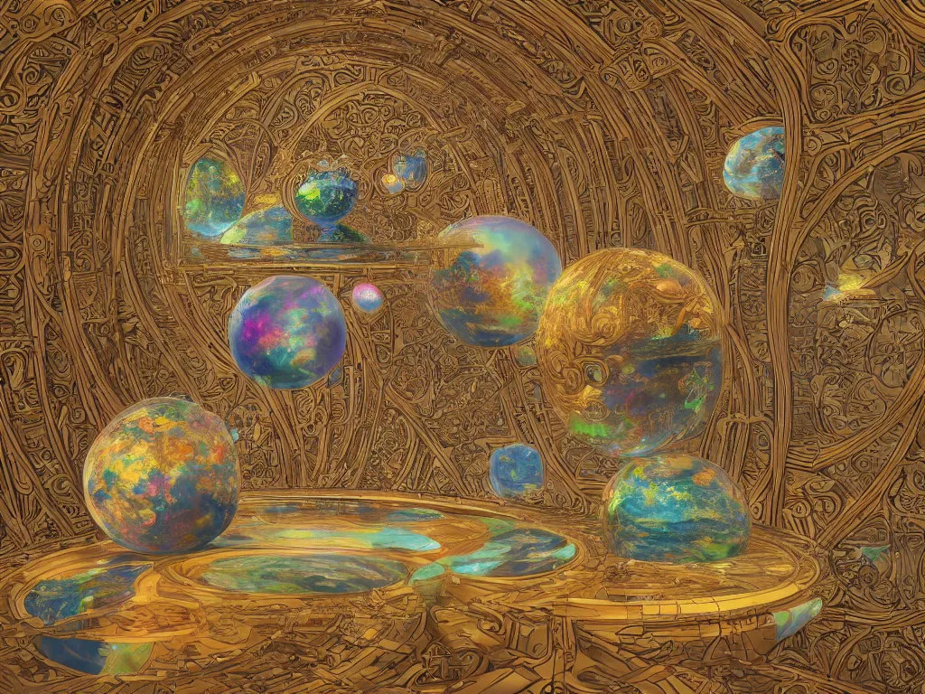 Prompt: The universe is a spheroid region 705 meters in diameter, 3d render, Sunlight Study, by Pierre-Joseph Redouté!!! and ((((Lisa Frank)))), Art Nouveau, 8k, extreme detail, sharp focus, octane render