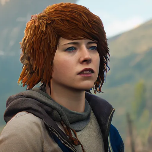 Image similar to jessie buckley in life is strange, highly detailed, high quality, hd, 4 k, 8 k, canon 3 0 0 mm, professional photographer, 4 0 mp, lifelike, top - rated, award winning