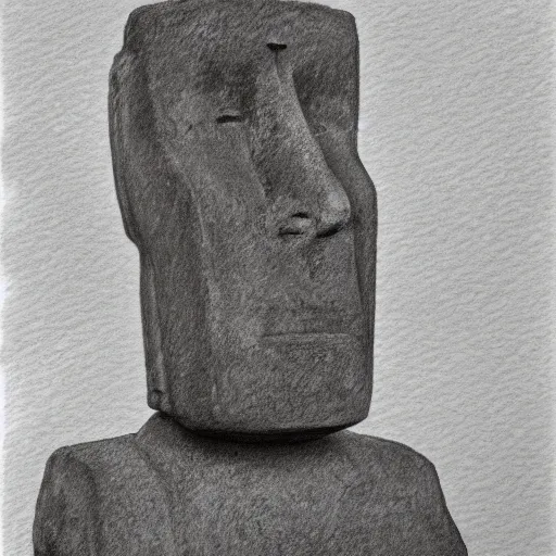 Image similar to a moai line sketch