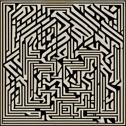 Prompt: Liminal space in outer space, as a maze