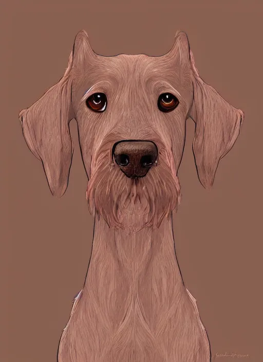 Image similar to digital art, illustrator brown short haired dashhound