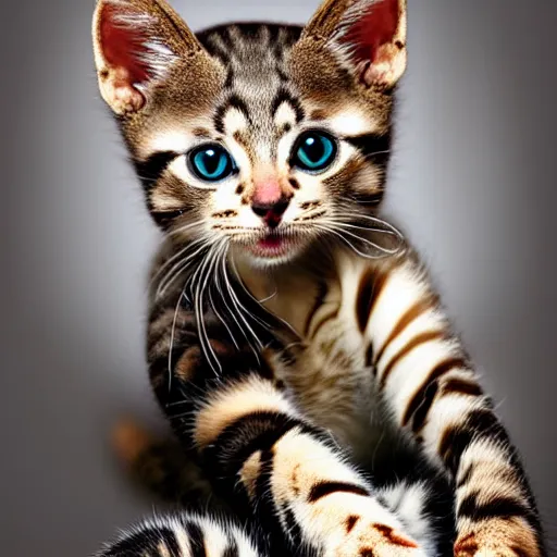 Prompt: a feline snake - kitten - hybrid, animal photography