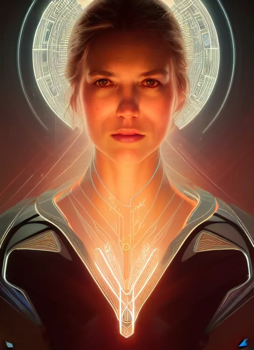 Prompt: symmetry!! portrait ofkate keckinsale, sci - fi, tech wear, glowing lights!! intricate, elegant, highly detailed, digital painting, artstation, concept art, smooth, sharp focus, illustration, art by artgerm and greg rutkowski and alphonse mucha