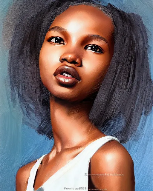 Image similar to portrait of Alek Wek as Anime girl cute-fine-face, full body! pretty face, realistic shaded Perfect face, fine details. Anime. realistic shaded lighting by Ilya Kuvshinov Giuseppe Dangelico Pino and Michael Garmash and Rob Rey