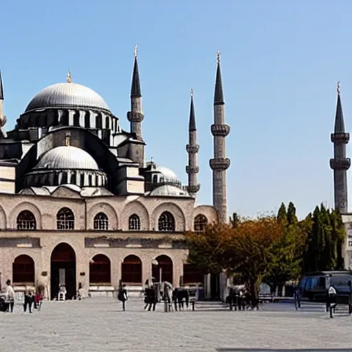 Prompt: suleymaniye mosque made of carbonfiber and textile by johannes vermeer