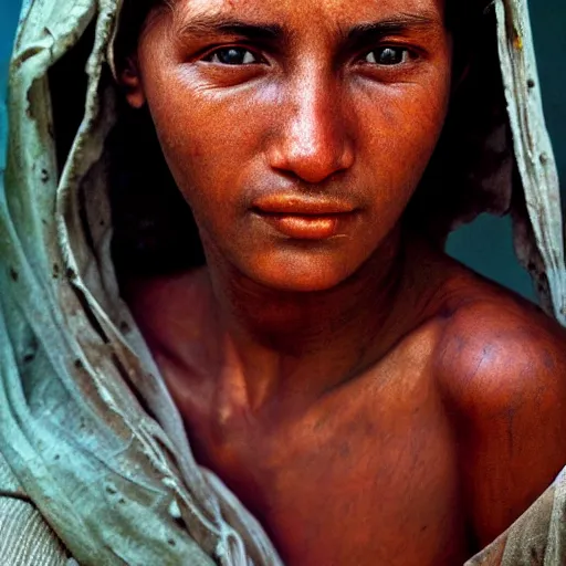 Image similar to a famous female's portrait, natural look, skin texture, extremely detailed, by steve mccurry,