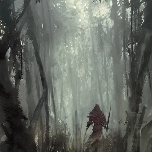 Image similar to archer elf in a forest, art by artem demura