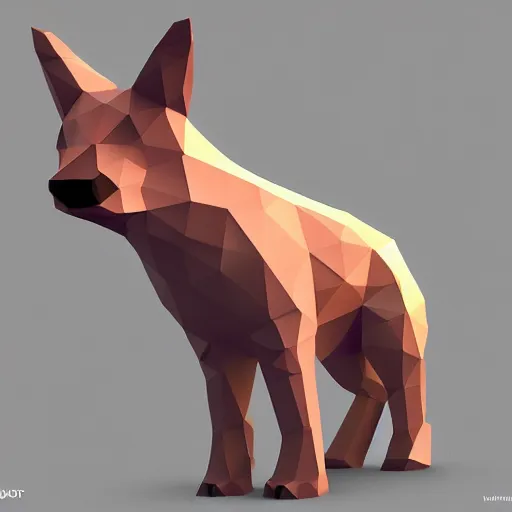 Prompt: low poly 3 d render of cute animals