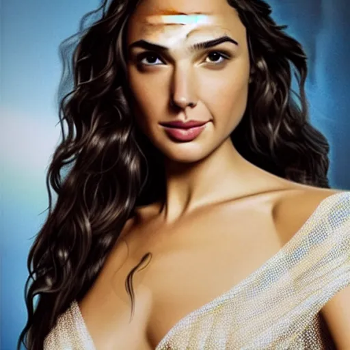 Prompt: Gal Gadot, head and shoulders portrait, extremely detailed masterpiece, one single continues line.