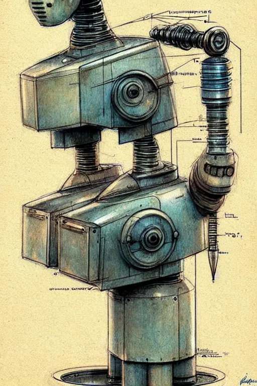 Image similar to (((((1950s robot schematics . muted colors.))))) by Jean-Baptiste Monge !!!!!!!!!!!!!!!!!!!!!!!!!!!