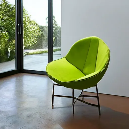 Prompt: chair that incorporates avocado as its design