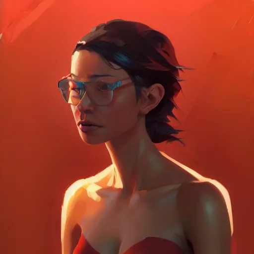 Image similar to red skinned woman, subsurface scattering, behance hd artstation by jesper ejsing by rhads, makoto shinkai and lois van baarle, ilya kuvshinov, ossdraws