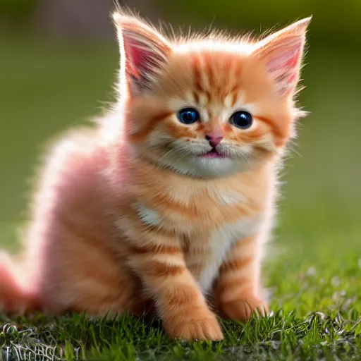 Image similar to cute fluffy orange tabby kitten, award winning