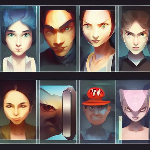 Image similar to face icon stylized minimalist nintendo ds, loftis, cory behance hd by jesper ejsing, by rhads, makoto shinkai and lois van baarle, ilya kuvshinov, rossdraws global illumination