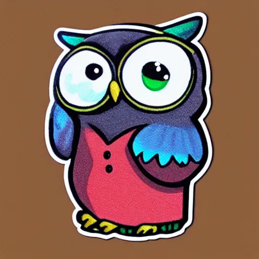 Image similar to !!! sticker!!! close - up anthropomorphic owl wearing a hoodie,