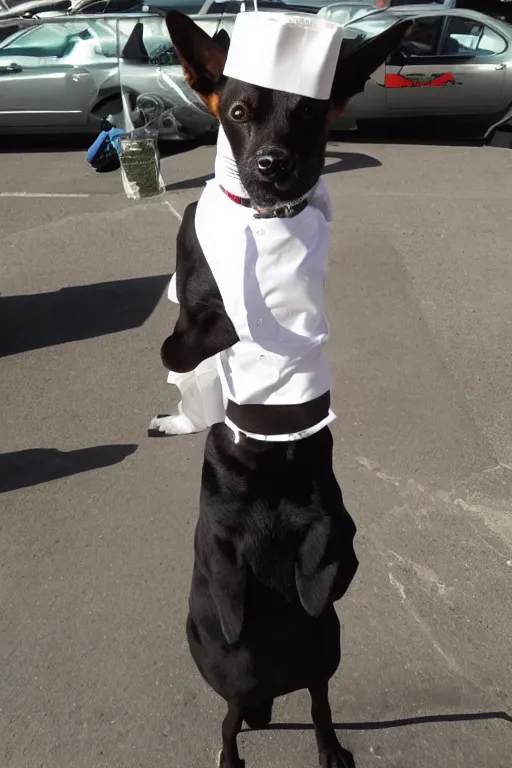 Image similar to a waiter dog