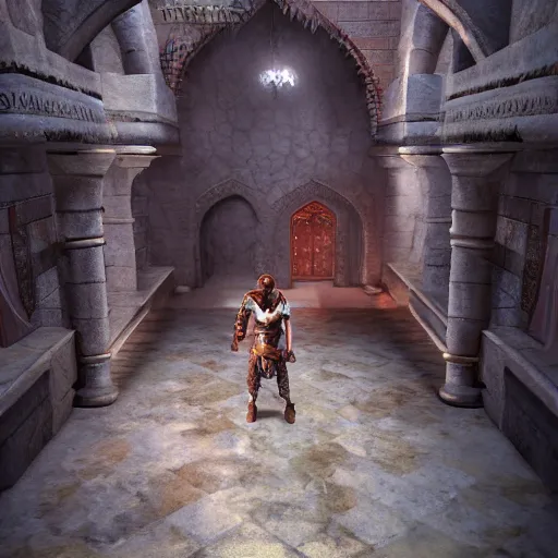 Prompt: Prince of Persia in the dungeon, Unreal 5, artstation, realistic