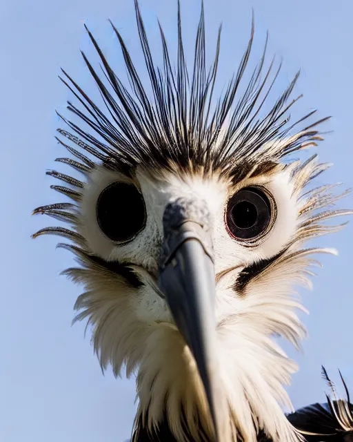 Image similar to closeup picture of secretary bird in savannah, captured on iphone, dlsr, photography