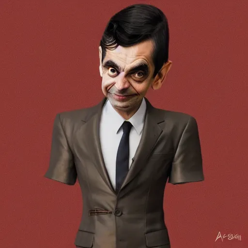 Image similar to mr. bean is willow by artgerm