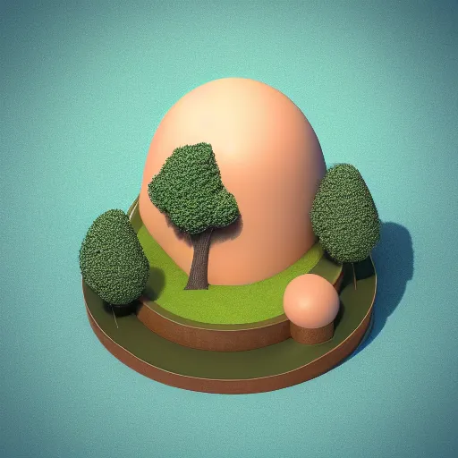 Image similar to a chubby cute tree, 3 d illustration, isometric, 1 0 0 mm, octane render, studio lighting