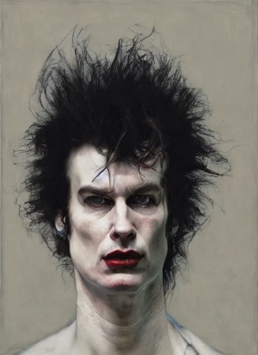 Image similar to sid vicious by jeremy lipking egon schiele gottfried helnwein