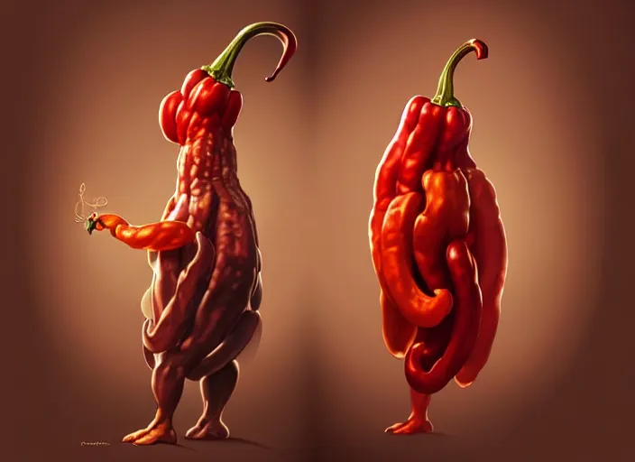 Image similar to a anthropomorphic pepper wearing a lab coat, diffuse lighting, fantasy, intricate, elegant, highly detailed, lifelike, photorealistic, digital painting, artstation, illustration, concept art, smooth, sharp focus, art by frank frazetta and marco bucci and loish and rossdraws and artgerm and alphonse mucha