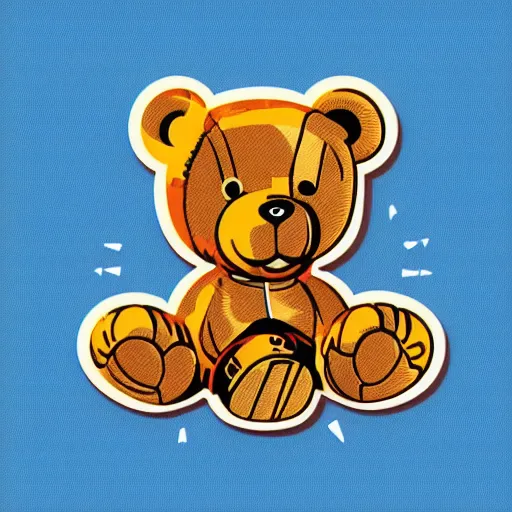 Image similar to in the style of max prentis and deathburger and laurie greasley a vector e-sports sticker logo of a teddy bear, highly detailed, colourful, 8k wallpaper