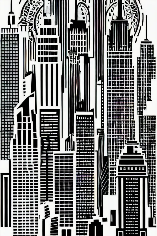 Prompt: minimalist boho style art of new york, illustration, vector art