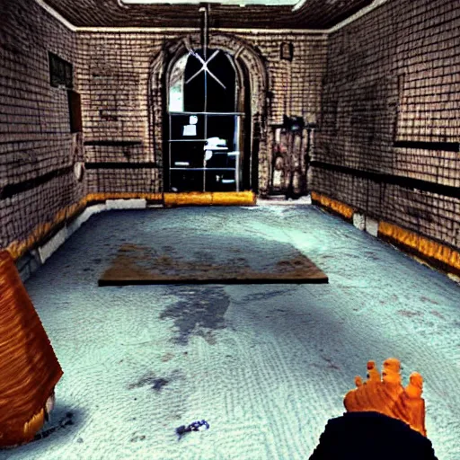 Image similar to screenshot from old psx!!!! playstation 1 game, third person, horror, slitherpunk