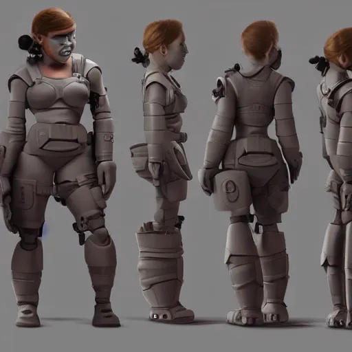 Image similar to a 3 d concept art of a armed sci - if girl by pixar studio.