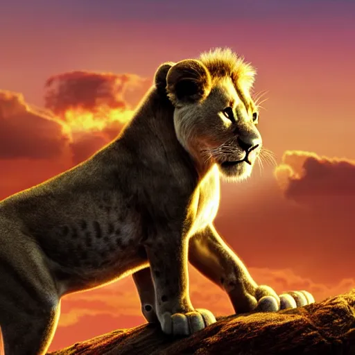 Image similar to live action disney lion king movie with house cats, high detail 8k resulution, oscar award winning, cinematc lighting, anatomically correct